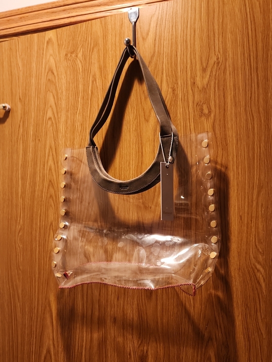 Hammitt Handbags - Hammitt Perry Clear Pewter With Brushed Gold Hardware.